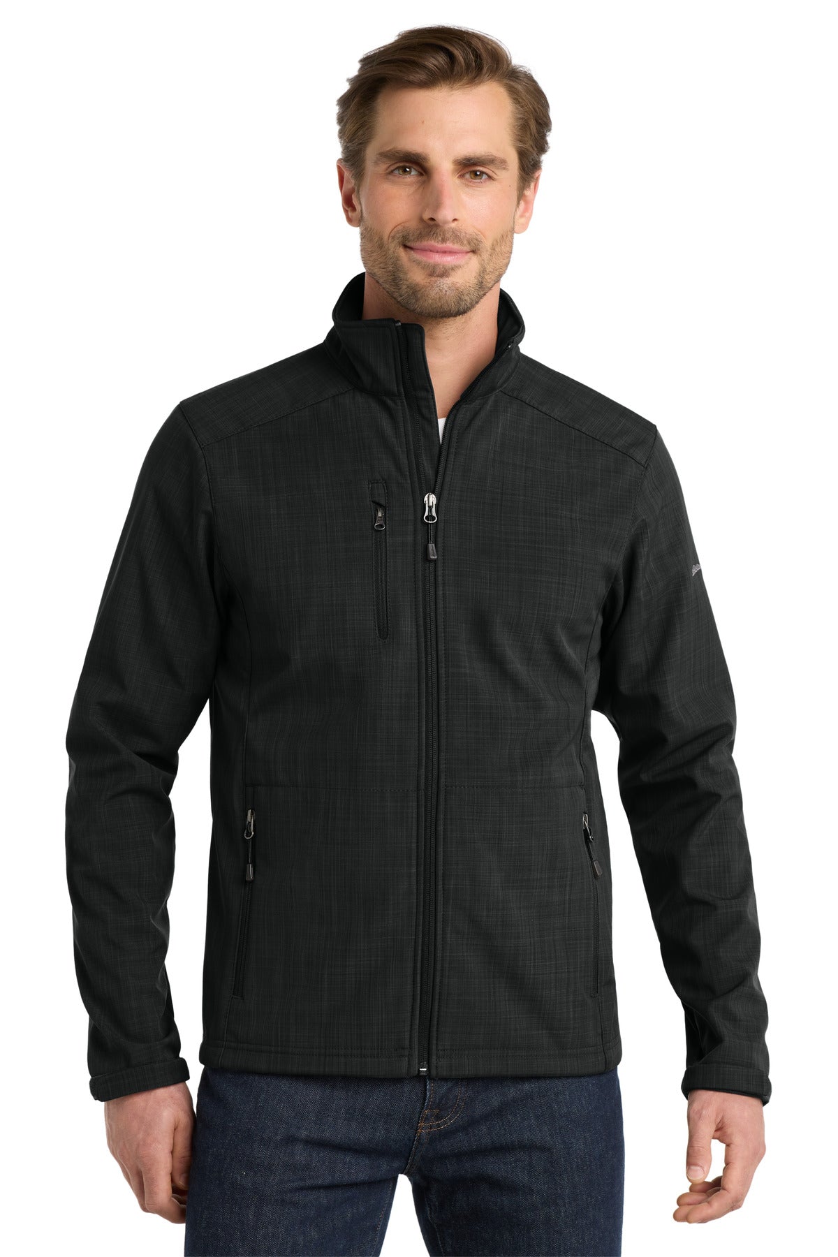 Eddie Bauer® Shaded Crosshatch Soft Shell Jacket. EB532 - Black - 2XL