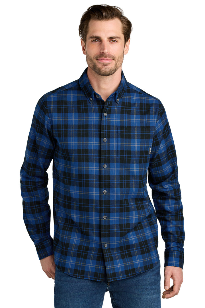 Eddie Bauer® Long Sleeve Favorite Flannel Plaid Shirt EB610 - Cobalt Tartan - 2XL