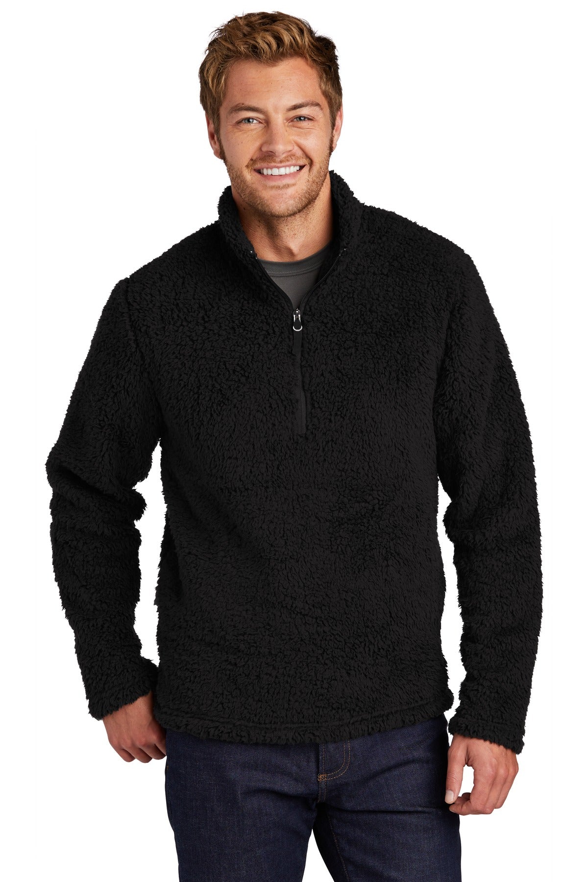 Port Authority ® Cozy 1/4-Zip Fleece F130 - Black - 2XL
