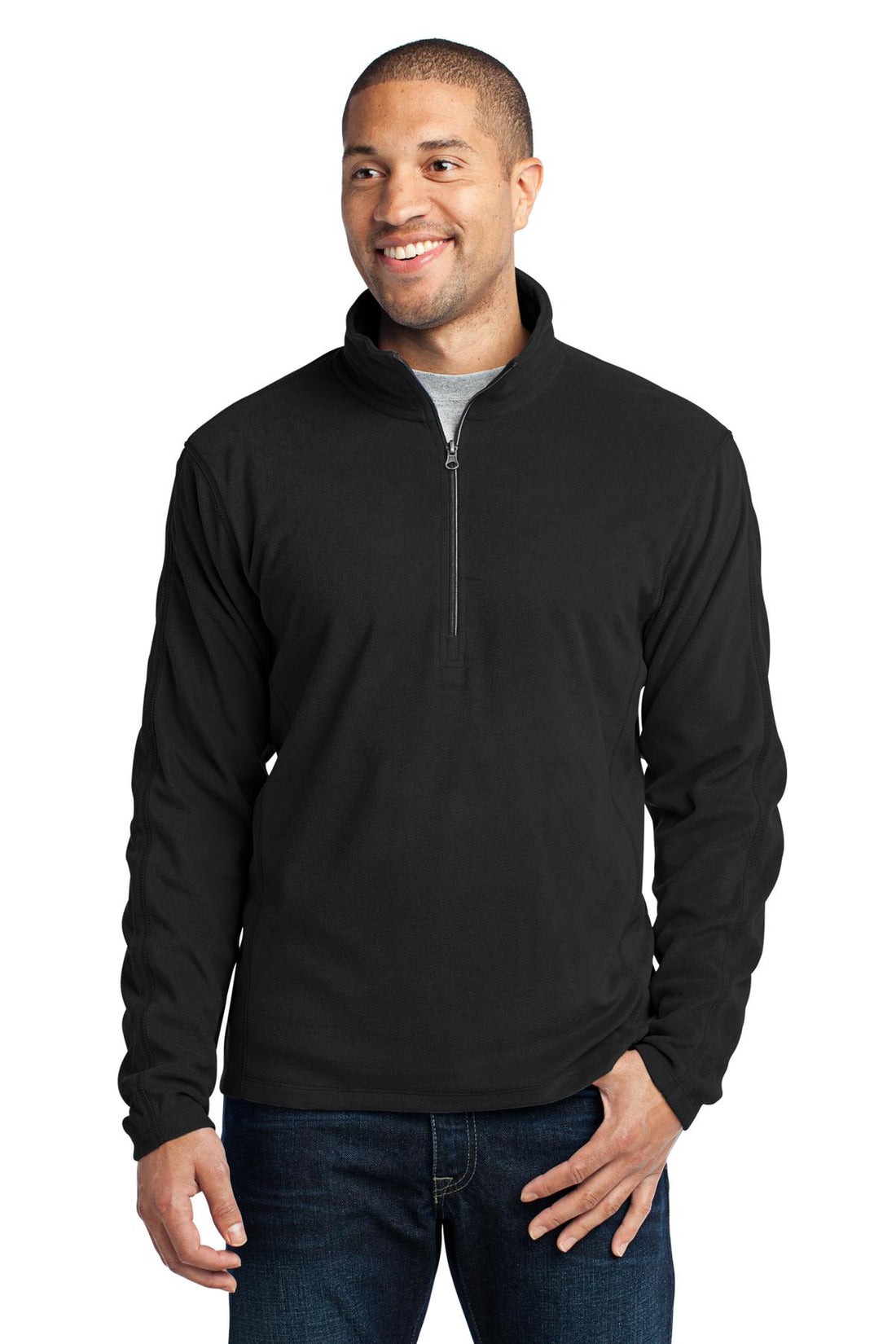 Port Authority® Microfleece 1/2-Zip Pullover. F224 - Black - 2XL