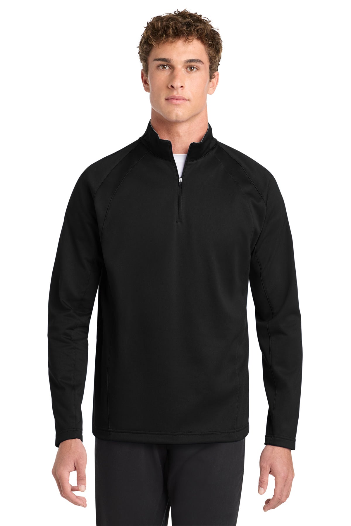 Sport-Tek® Sport-Wick® Fleece 1/4-Zip Pullover.  F243 - Black/ Silver - 2XL