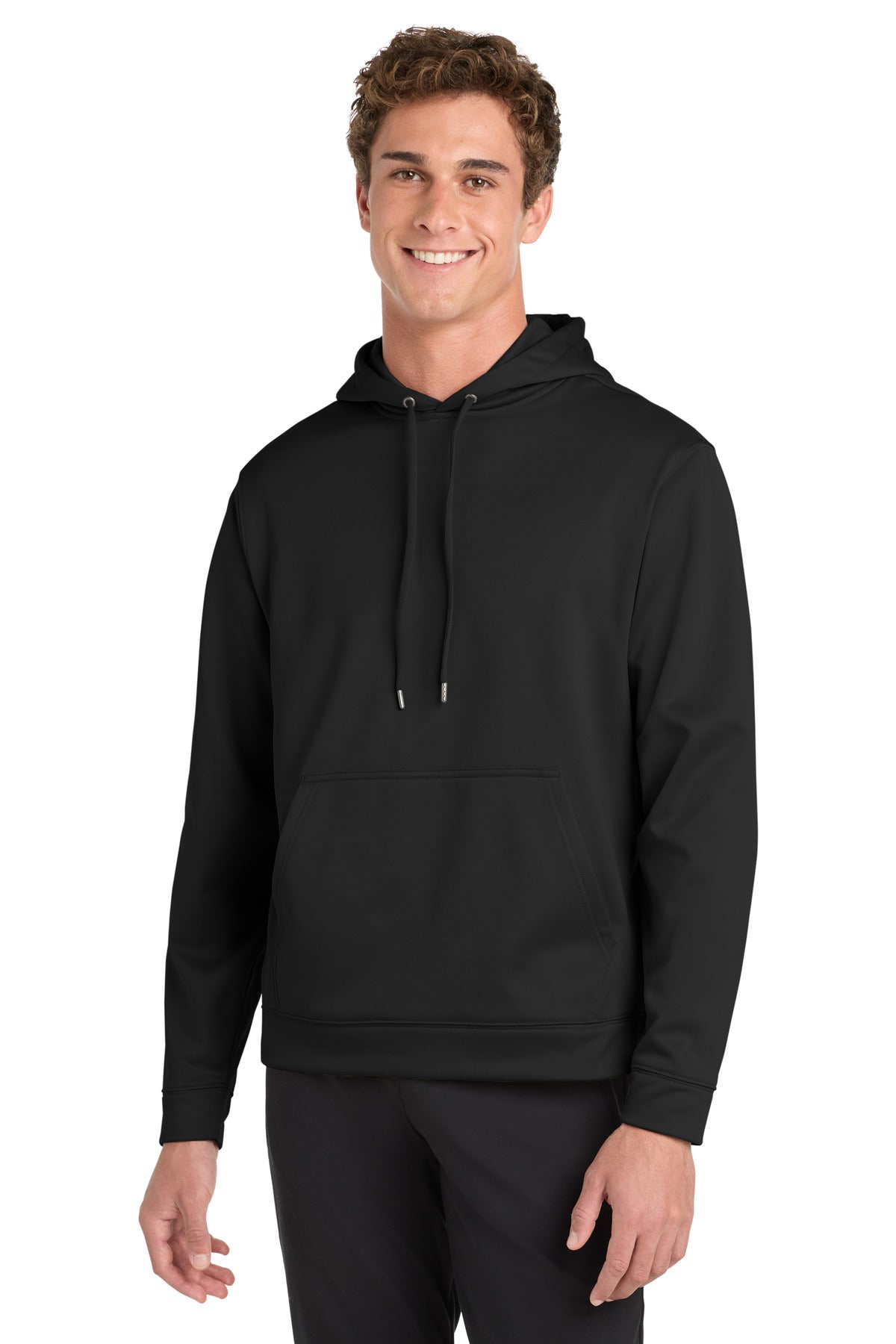 Sport-Tek® Sport-Wick® Fleece Hooded Pullover.  F244 - Black - 2XL