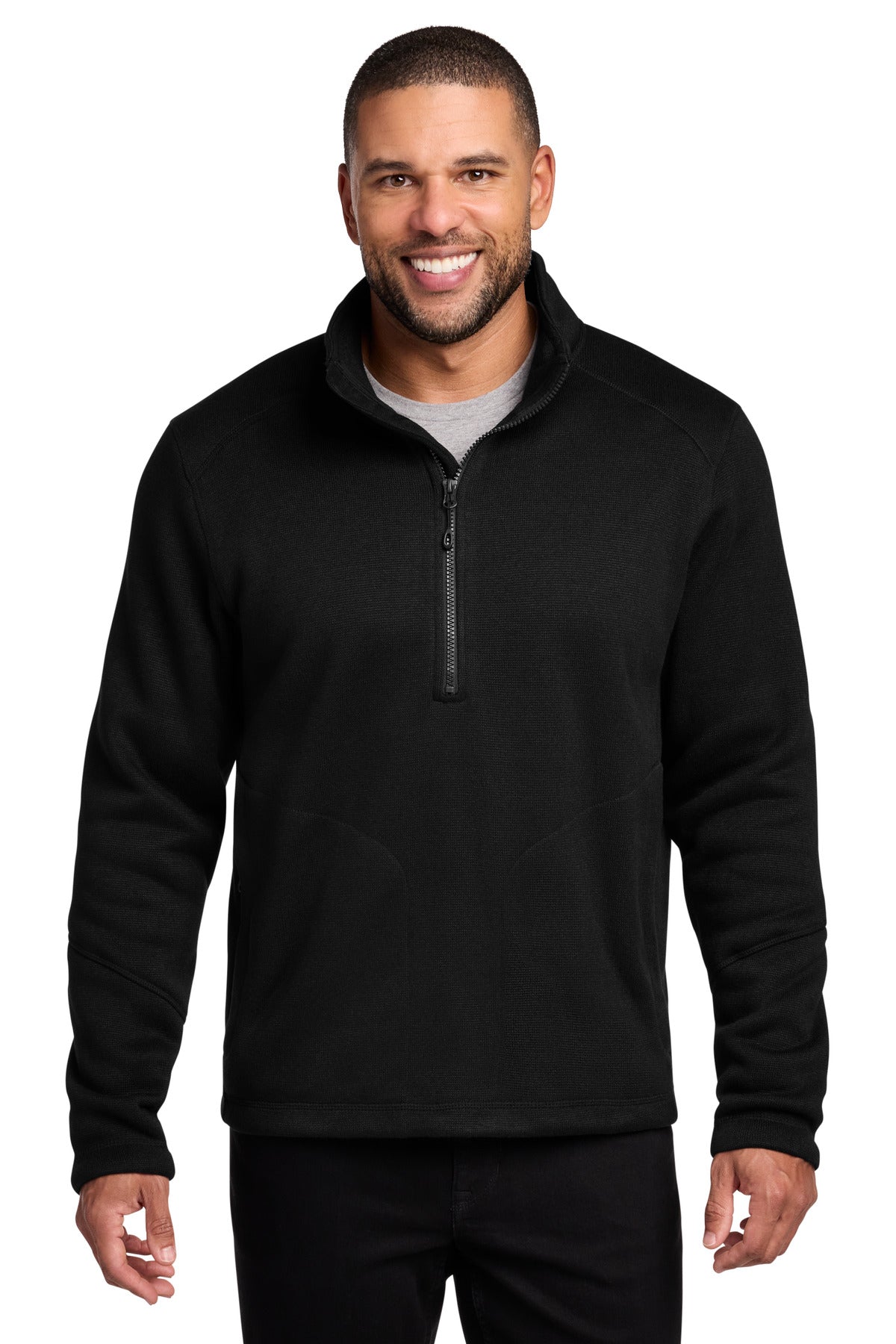 Port Authority® Arc Sweater Fleece 1/4-Zip F426 - Deep Black - 2XL