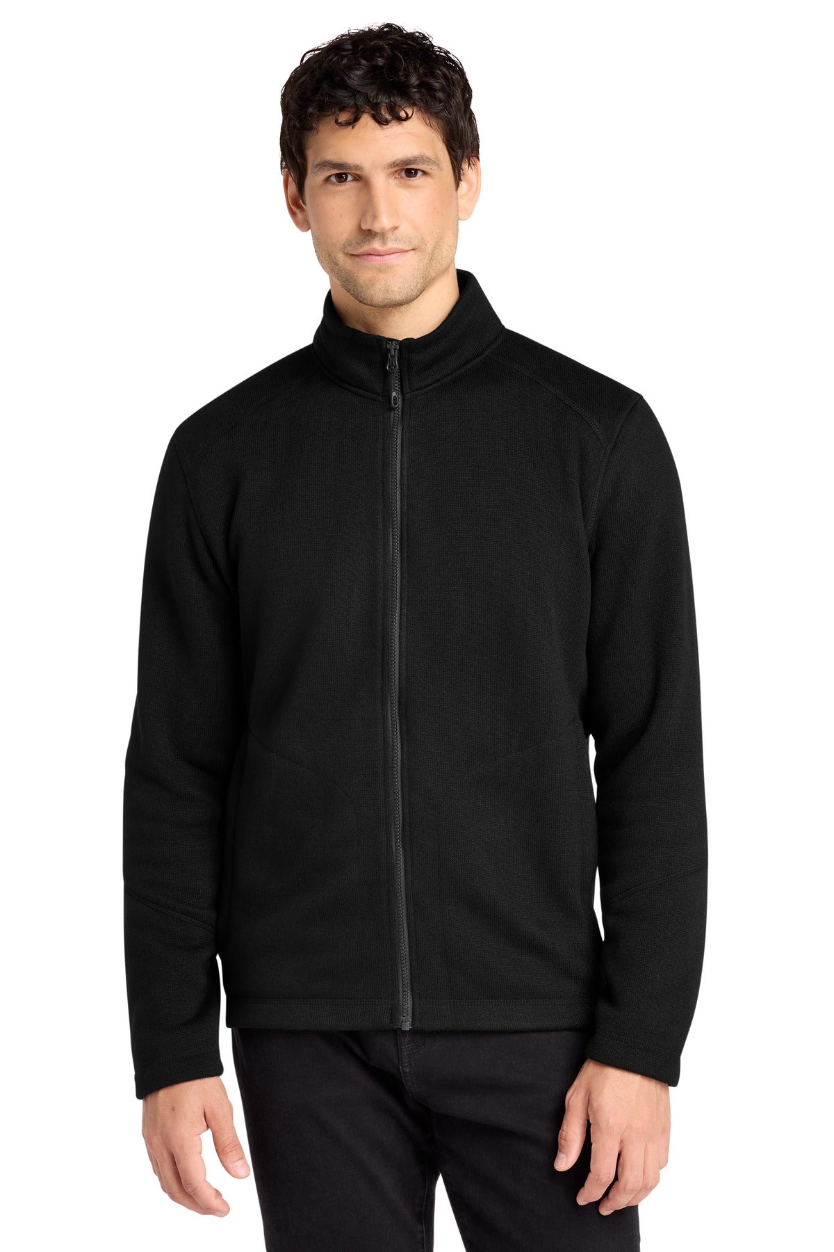 Port Authority® Arc Sweater Fleece Jacket F428 - Deep Black - 2XL