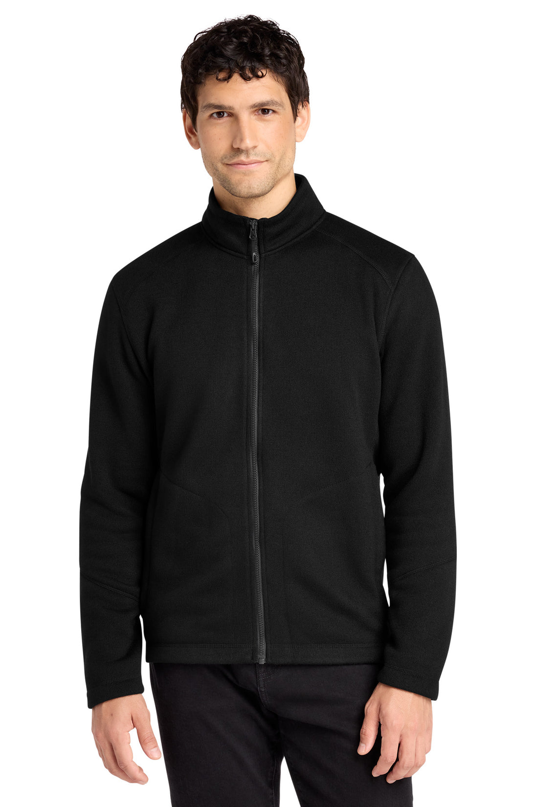 Port Authority® Arc Sweater Fleece Jacket F428 - Deep Black - 2XL