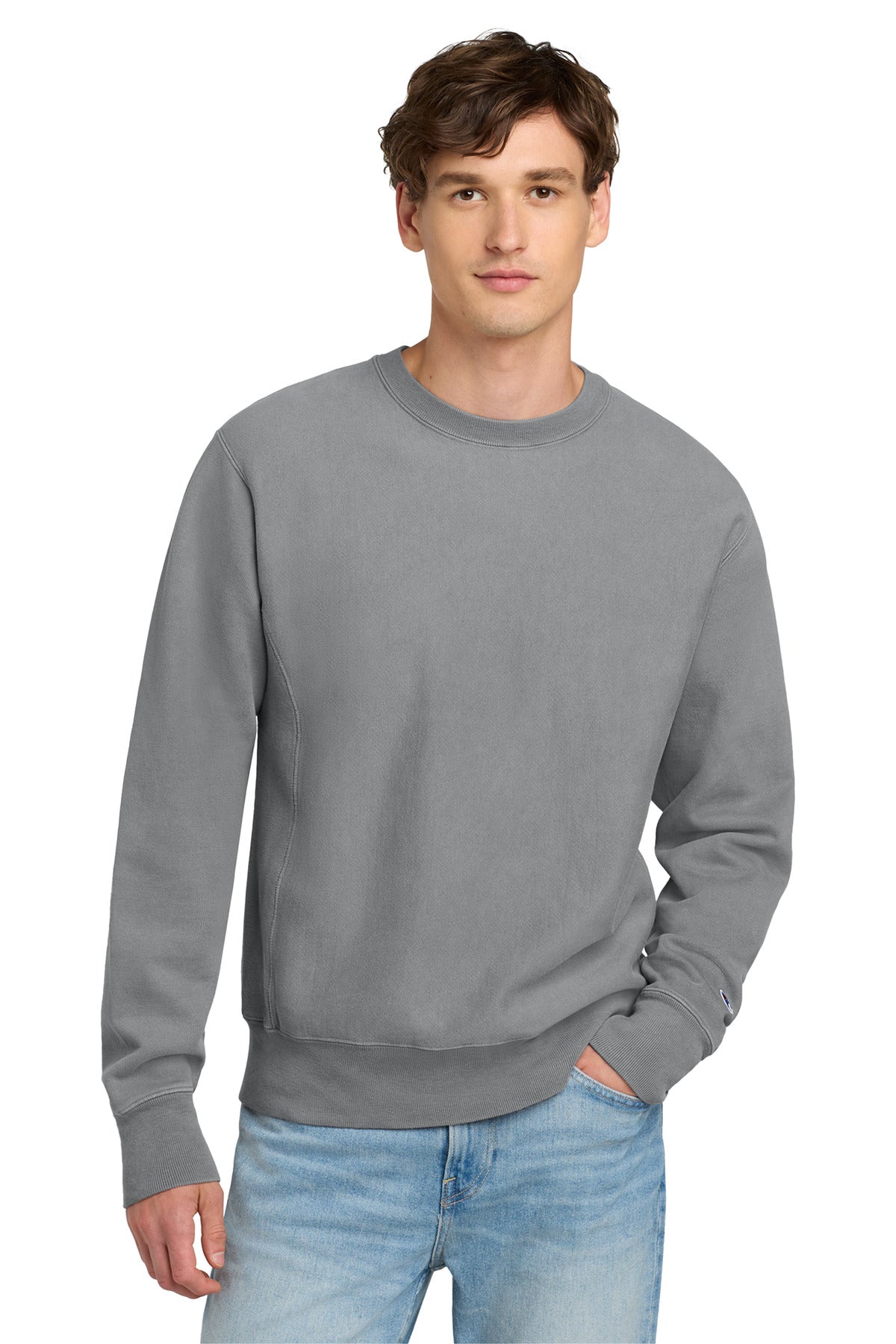 Champion ® Reverse Weave ® Garment-Dyed Crewneck Sweatshirt. GDS149 - Concrete - 2XL