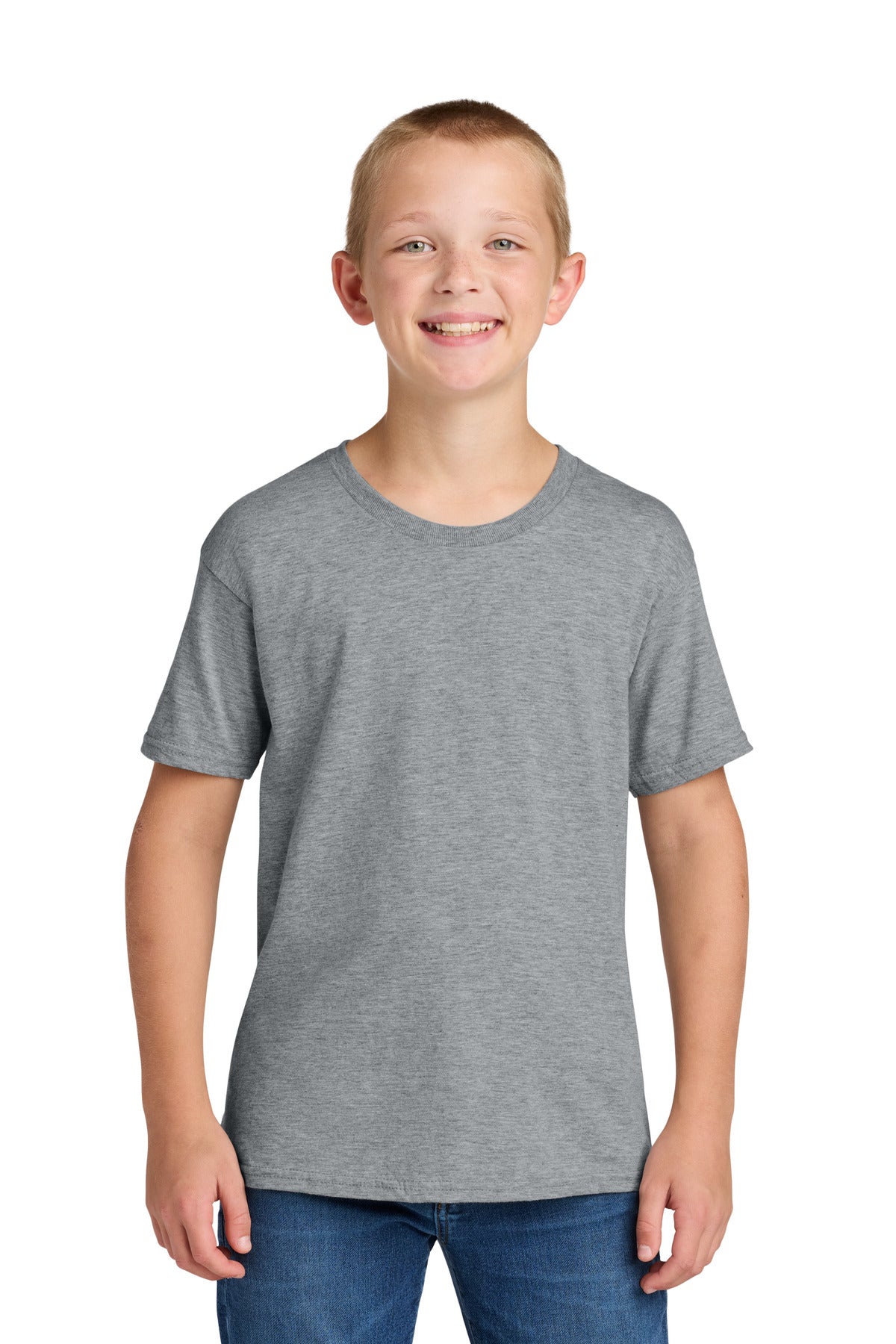 Jerzees Ultimate® Youth Ring Spun T-Shirt IC46B - Athletic Heather - L