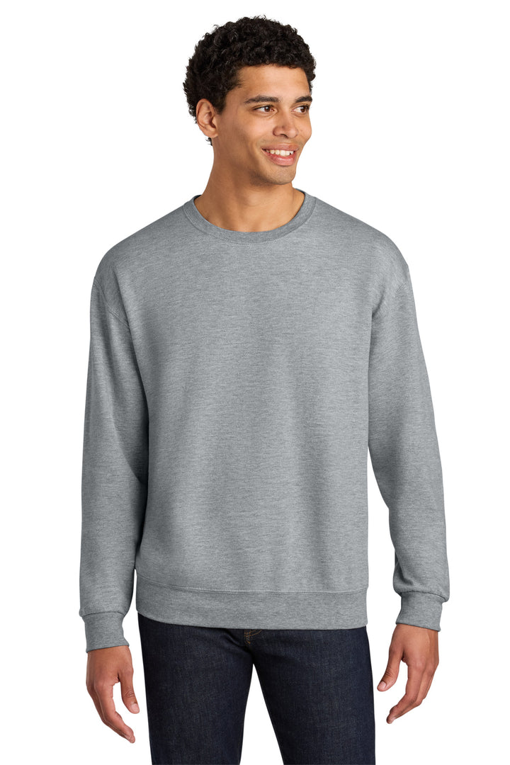 Jerzees Ultimate® Unisex CVC Ring Spun Crewneck Sweatshirt IC48M - Athletic Heather - 2XL