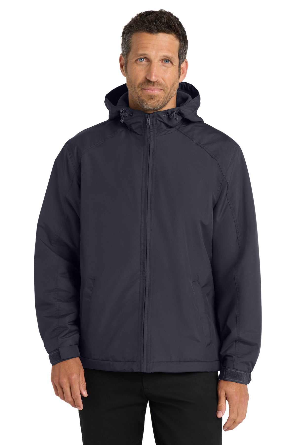 Port Authority® Hooded Charger Jacket. J327 - Battleship Grey - 2XL