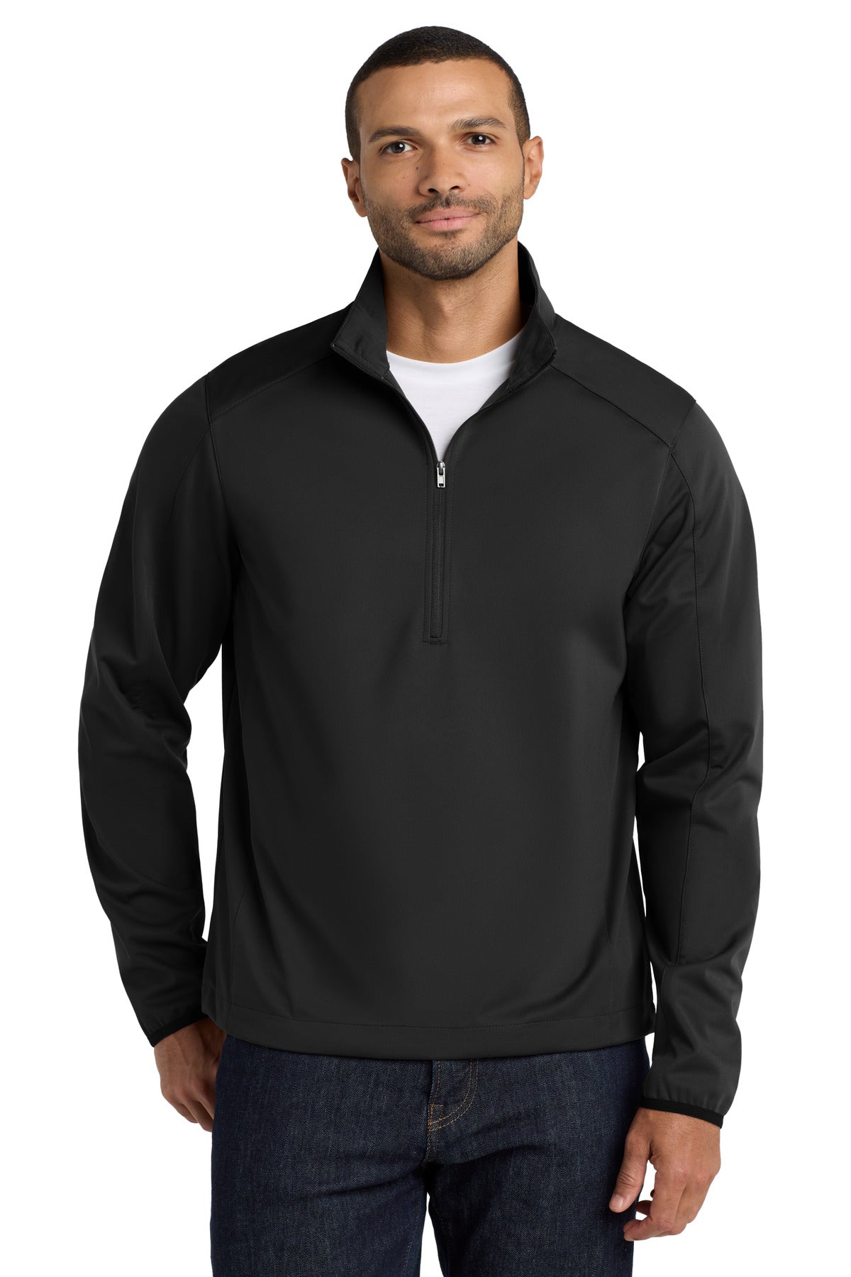 Port Authority® Active 1/2-Zip Soft Shell Jacket. J716 - Deep Black - 2XL