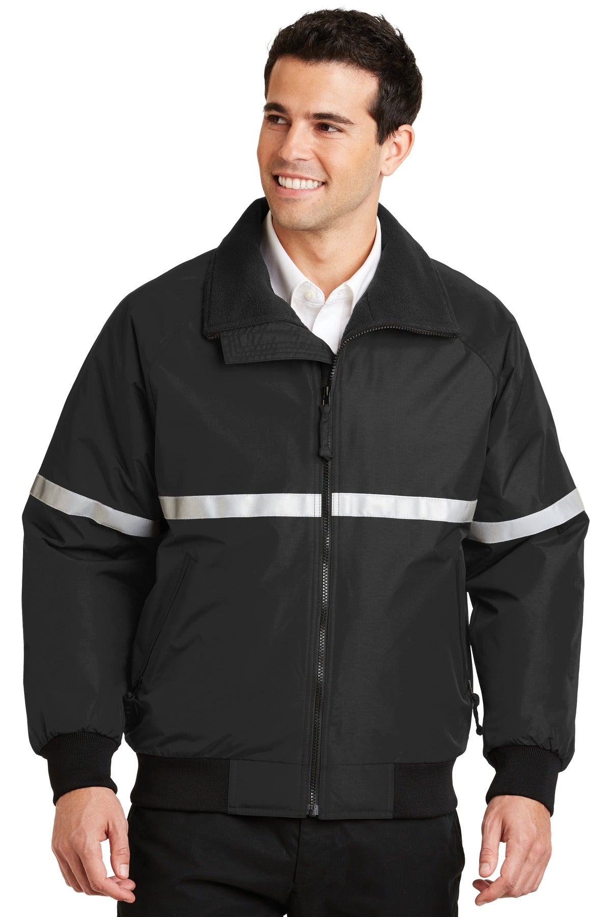 Port Authority® Challenger Jacket with Reflective Taping J754R - True Black/ True Black/ Reflective - 2XL