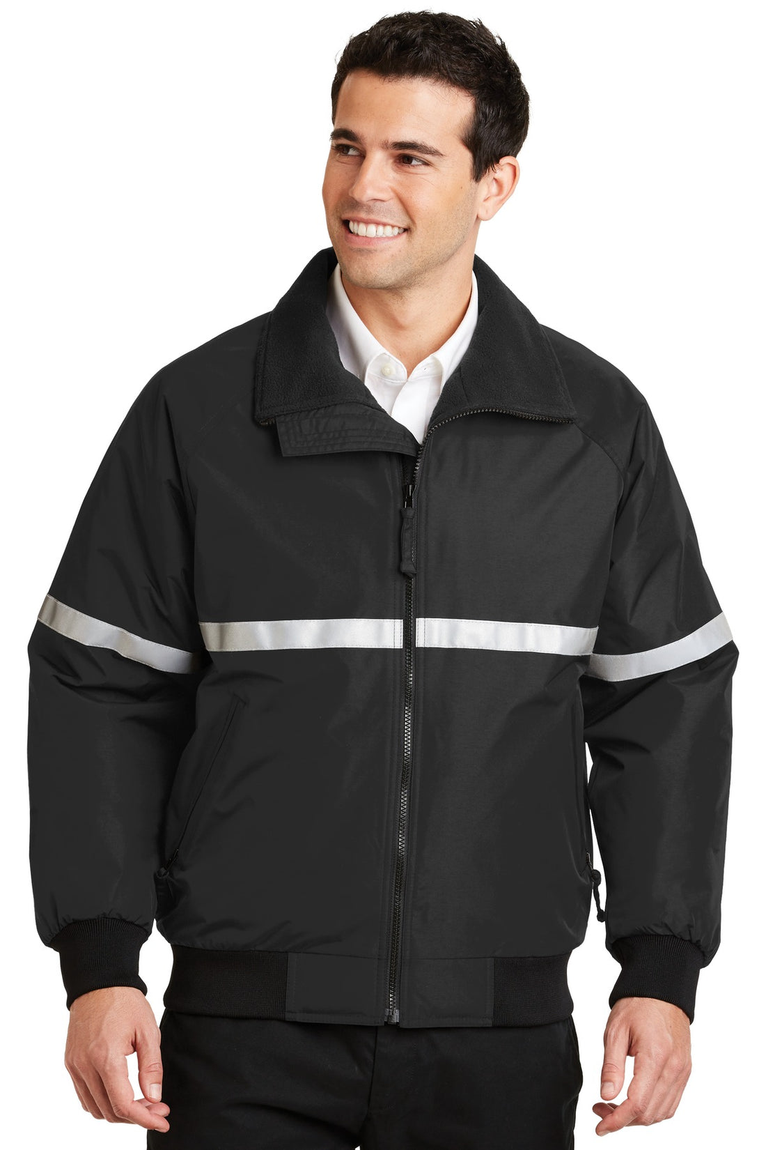 Port Authority® Challenger Jacket with Reflective Taping J754R - True Black/ True Black/ Reflective - 2XL