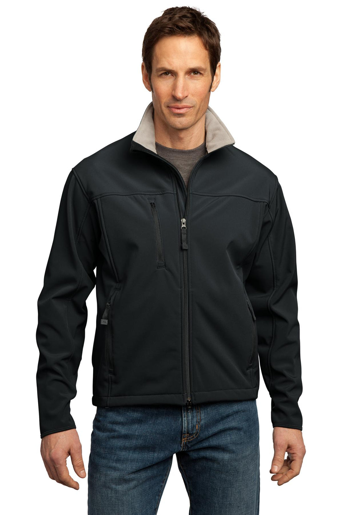 Port Authority® Tall Glacier® Soft Shell Jacket. TLJ790 - Black/ Chrome - 2XLT