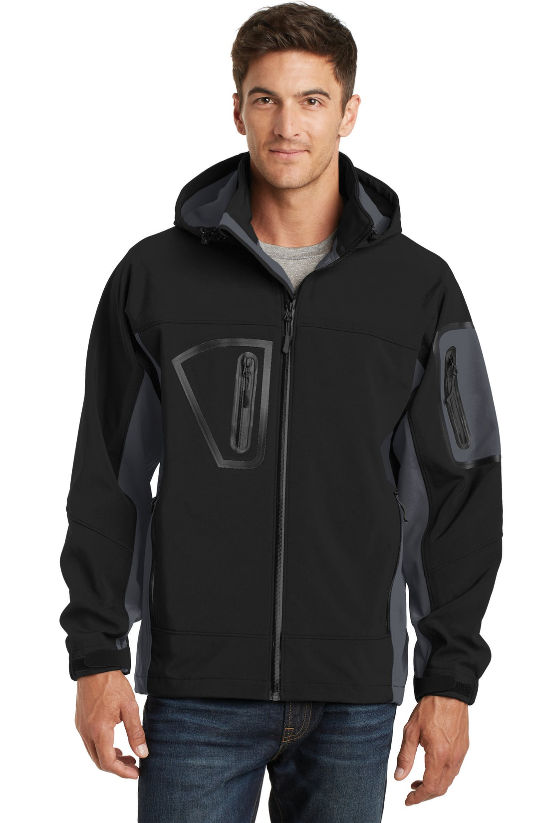 Port Authority® Waterproof Soft Shell Jacket.  J798 - Black/ Graphite - 2XL