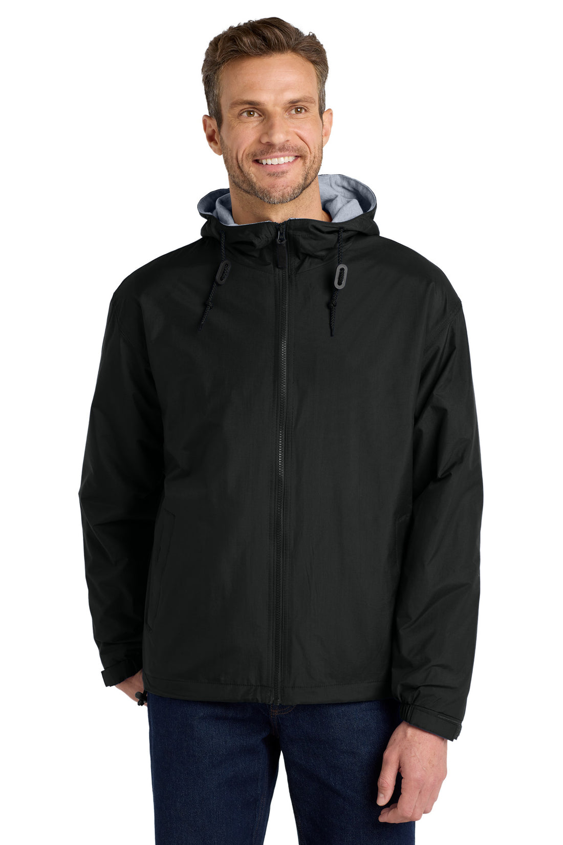 Port Authority® Team Jacket.  JP56 - Black/ Light Oxford - 2XL
