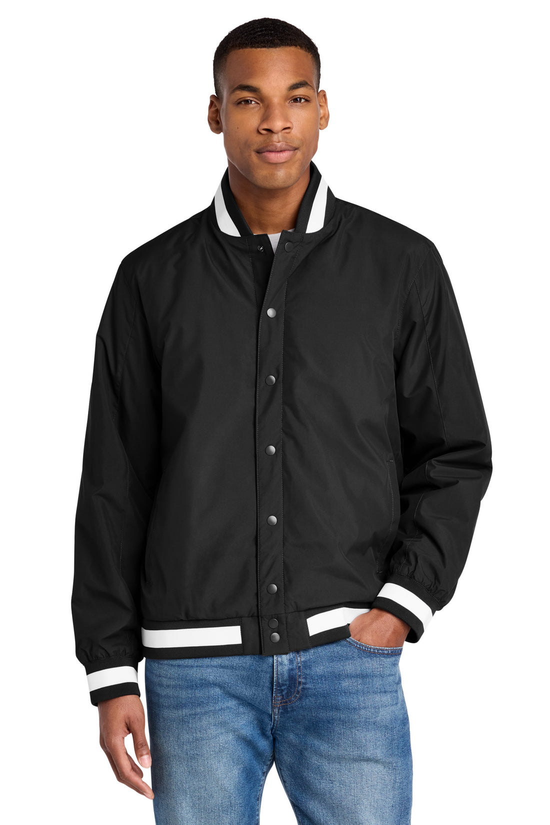 Sport-Tek® Insulated Varsity Jacket JST58 - Black - 2XL
