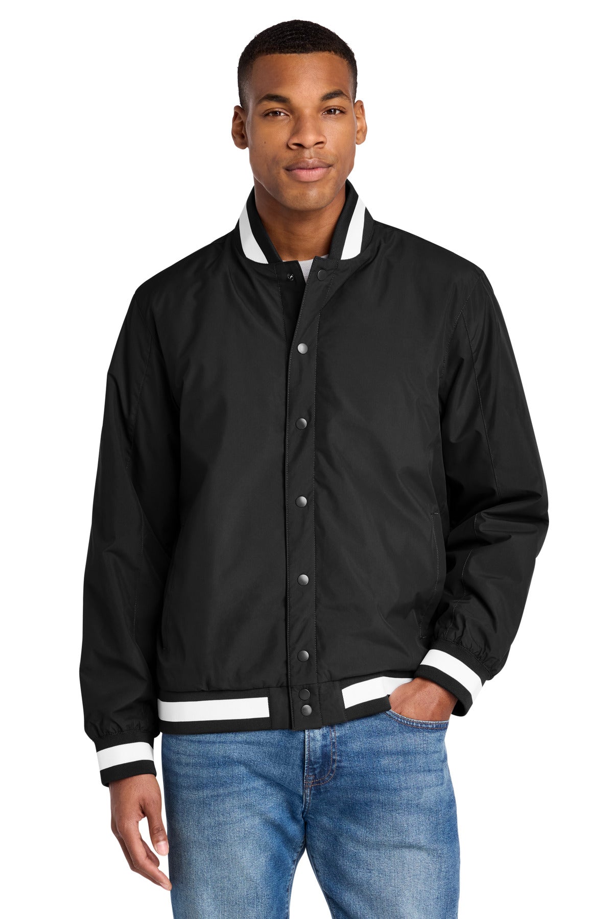 Sport-Tek® Insulated Varsity Jacket JST58 - Black - 2XL