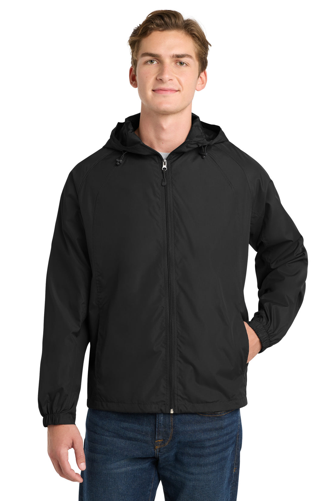 Sport-Tek® Hooded Raglan Jacket. JST73 - Black - 2XL