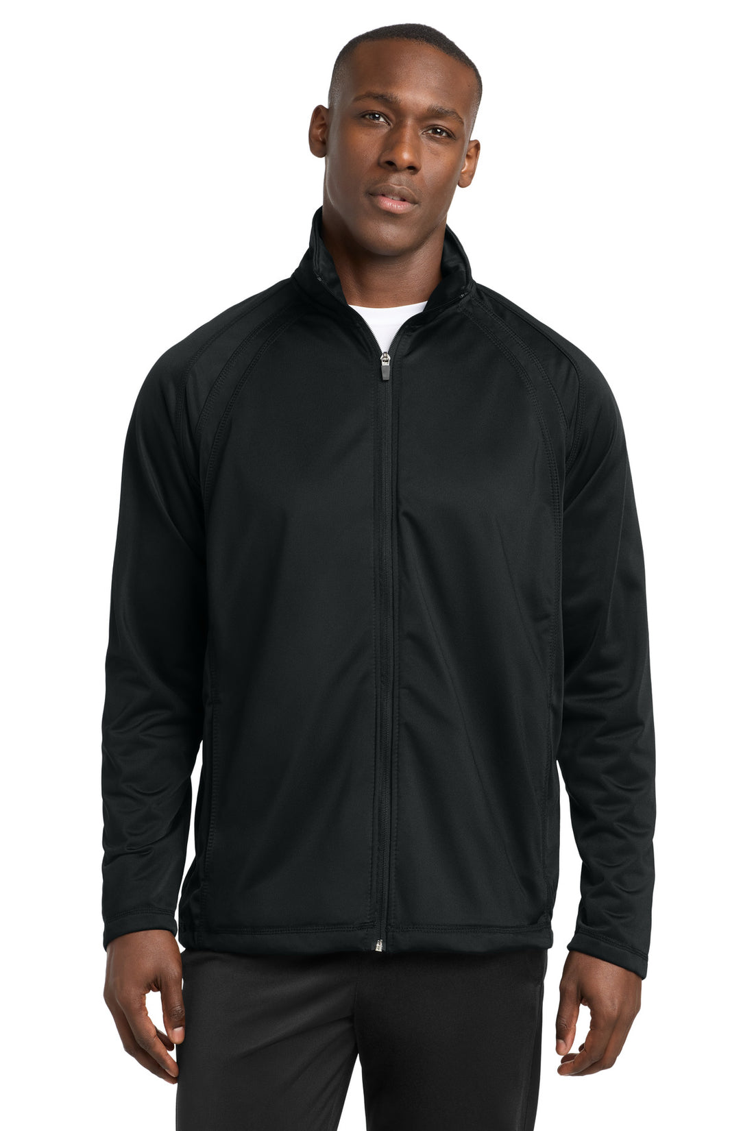 Sport-Tek® Tricot Track Jacket. JST90 - Black/ Black - 2XL
