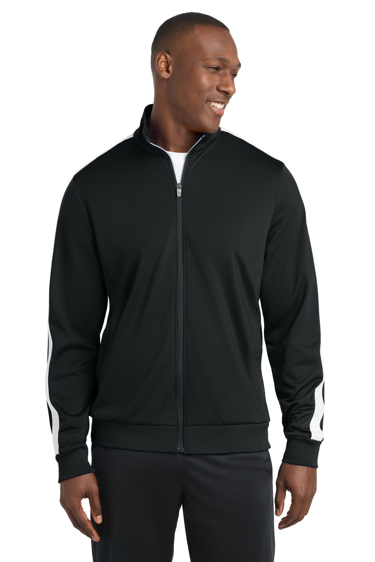 Sport-Tek ® Tricot Sleeve Stripe Track Jacket. JST94