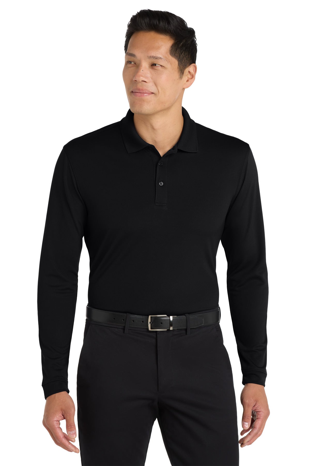 Port Authority ® Dry Zone ® UV Micro-Mesh Long Sleeve Polo K110LS - Deep Black - 2XL