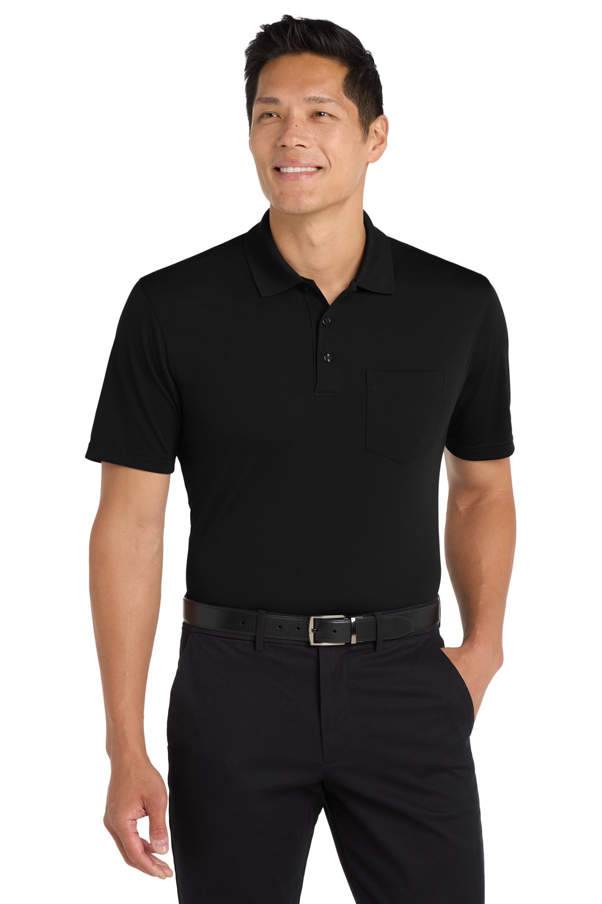Port Authority® Dry Zone® UV Micro-Mesh Pocket Polo. K110P - Deep Black - 2XL