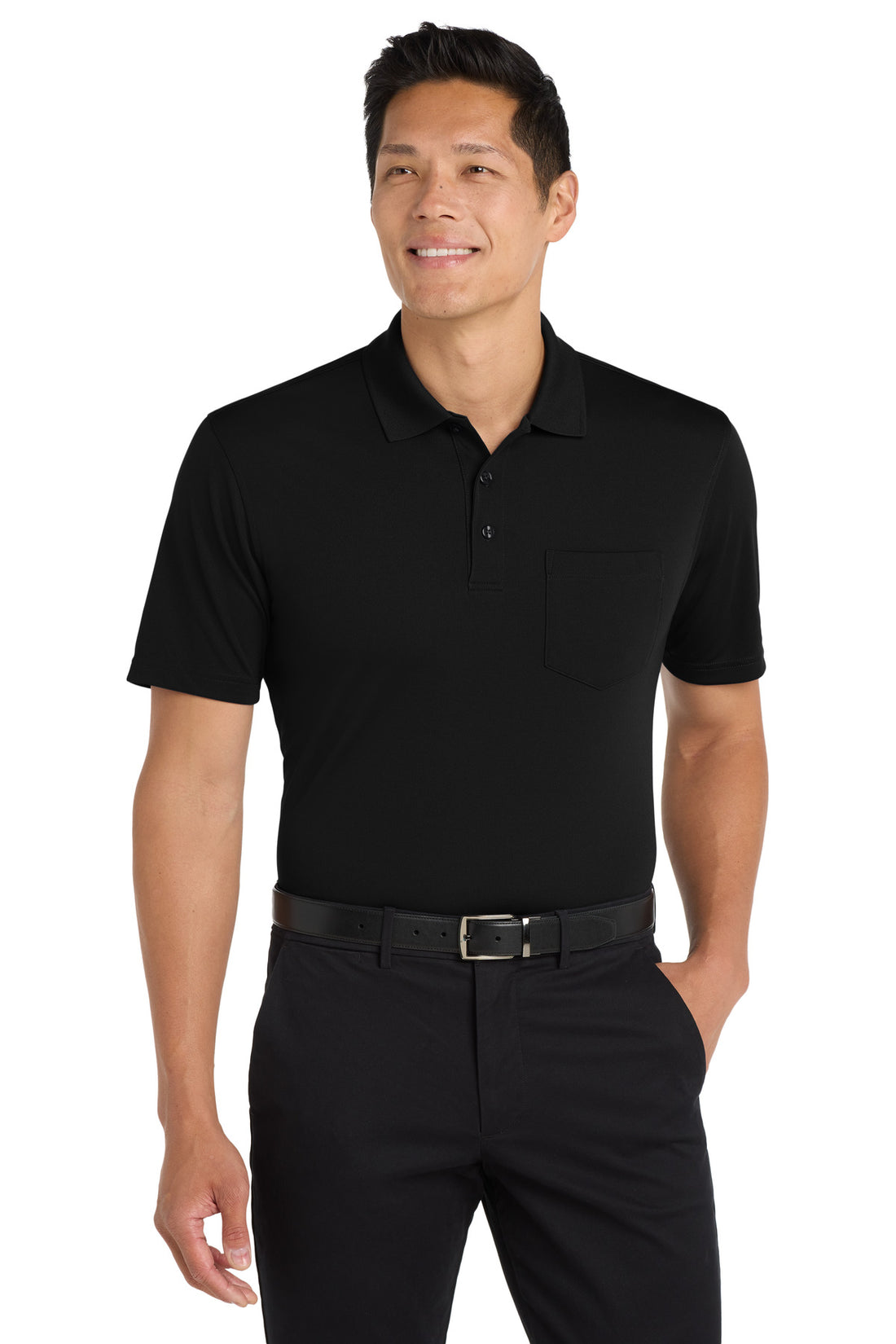Port Authority® Dry Zone® UV Micro-Mesh Pocket Polo. K110P - Deep Black - 2XL