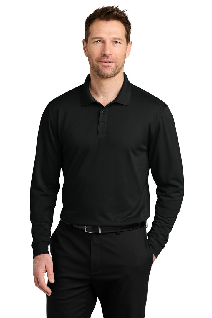 Port Authority® Wearever Performance Pique Long Sleeve Polo K240LS - Deep Black - 2XL