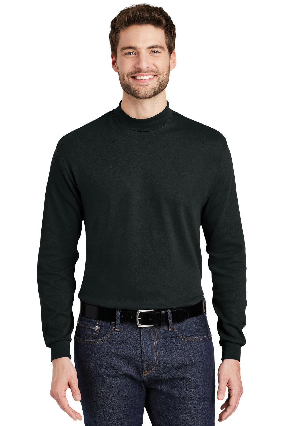 Port Authority® Interlock Knit Mock Turtleneck.  K321 - Black - 2XL
