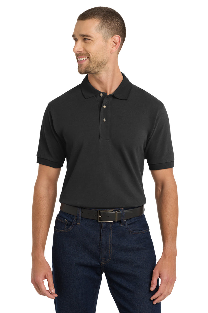 Port Authority® Heavyweight Cotton Pique Polo.  K420 - Black - 2XL
