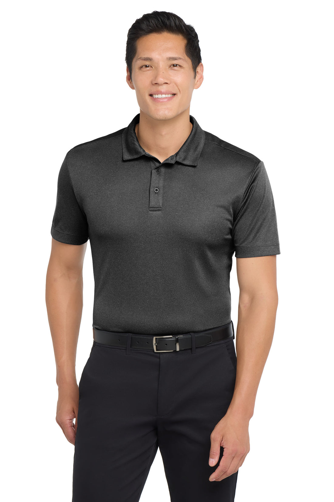 Port Authority ® Heathered Silk Touch  Performance Polo. K542 - Black Heather - 2XL