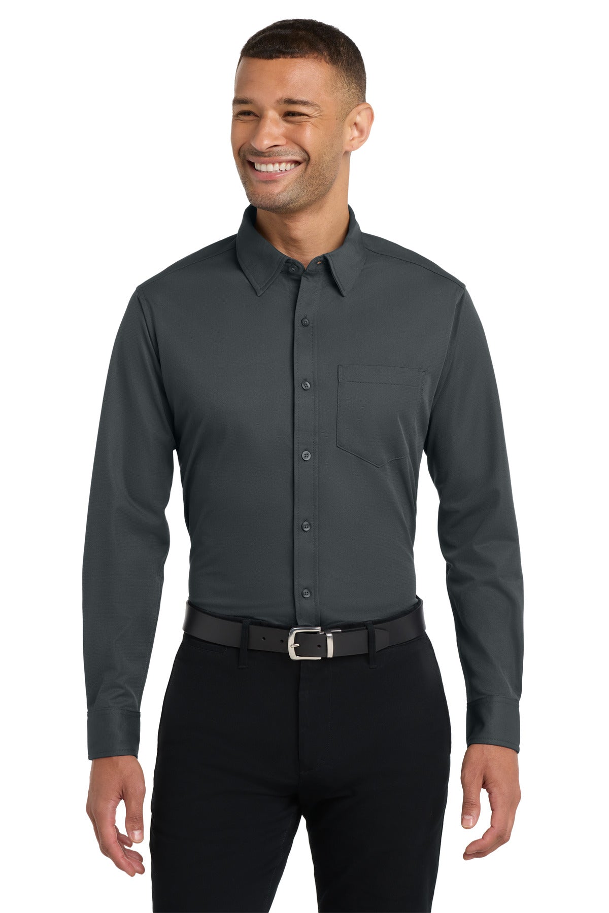 Port Authority® Dimension Knit Dress Shirt. K570 - Battleship Grey - 2XL
