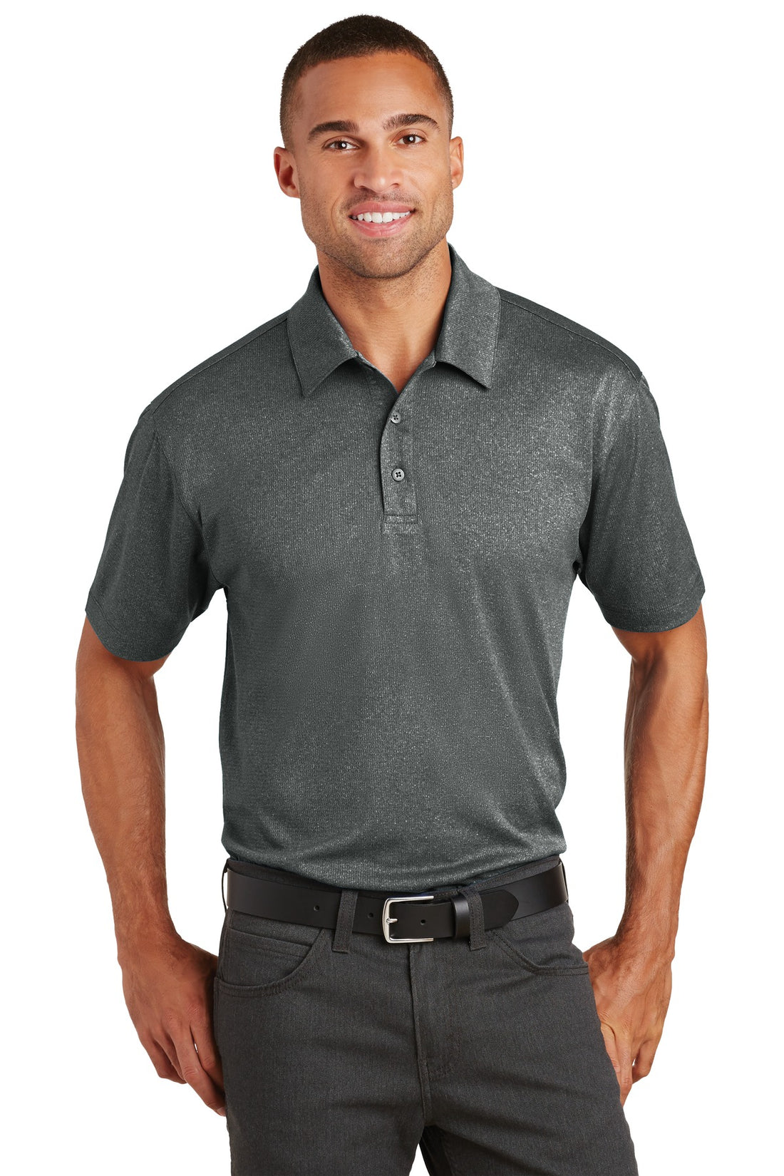 Port Authority® Trace Heather Polo. K576 - Charcoal Heather - 2XL