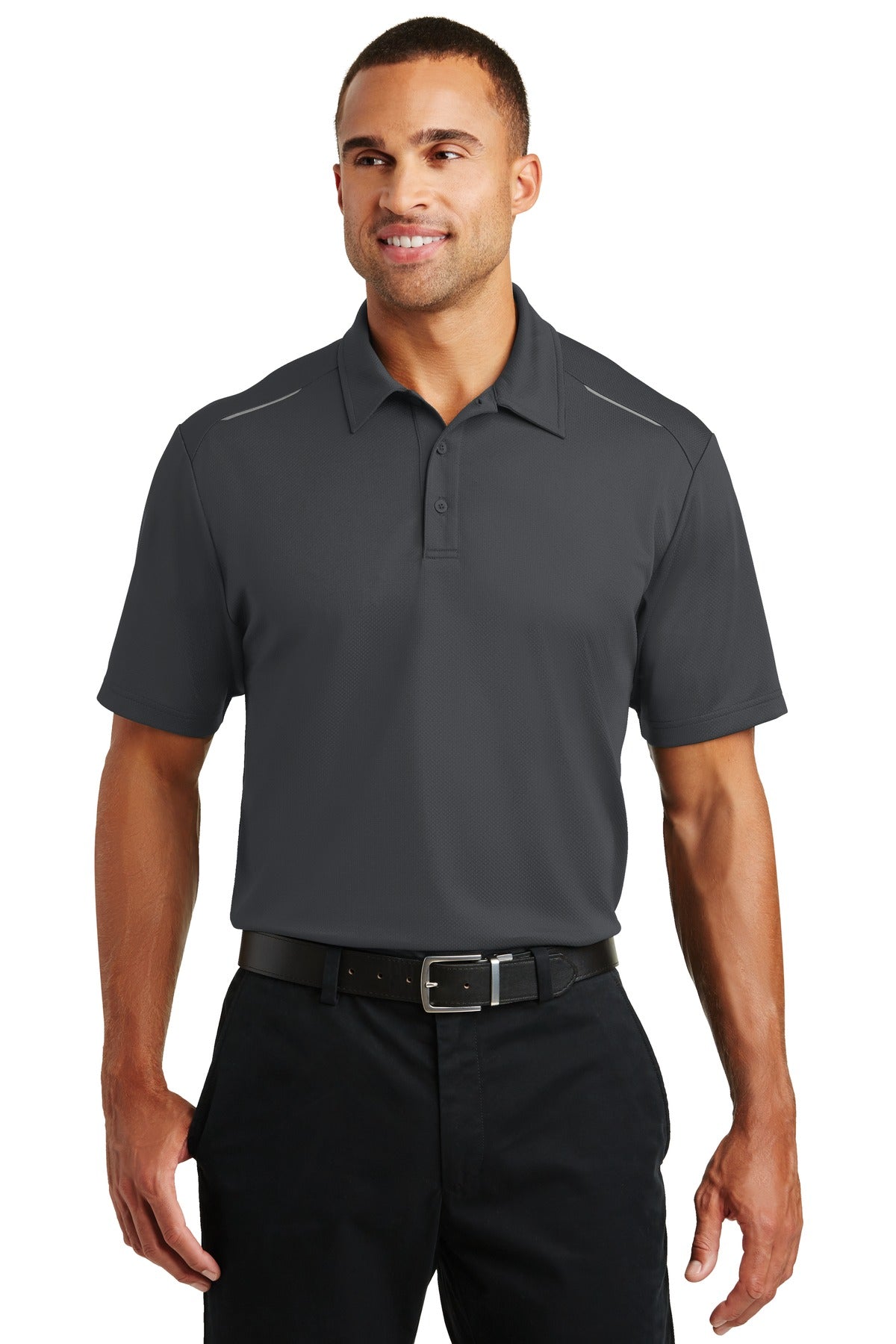 Port Authority® Pinpoint Mesh Polo. K580 - Battleship Grey - 2XL