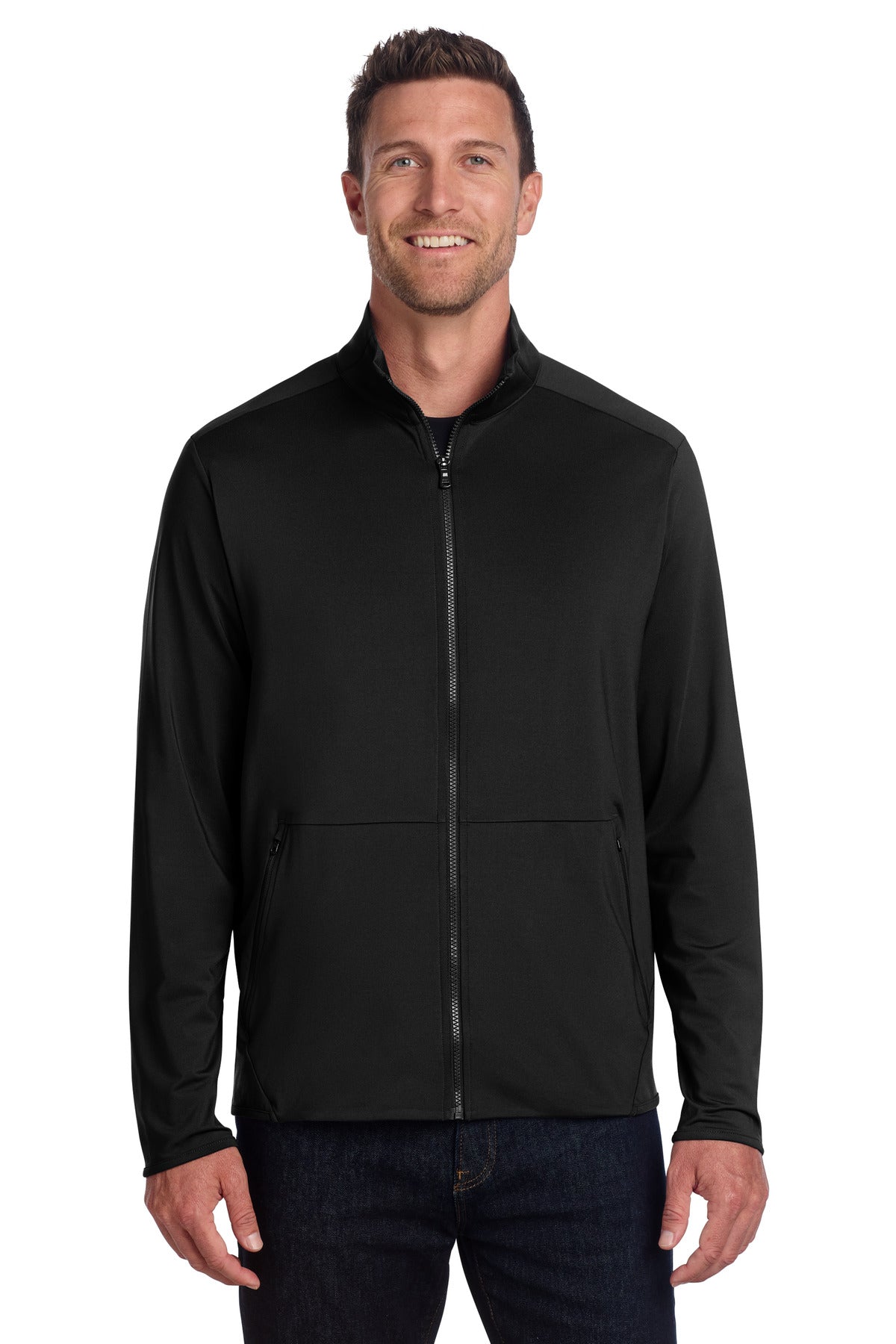 Port Authority® Accord Stretch Fleece Full-Zip K595 - Black - 2XL