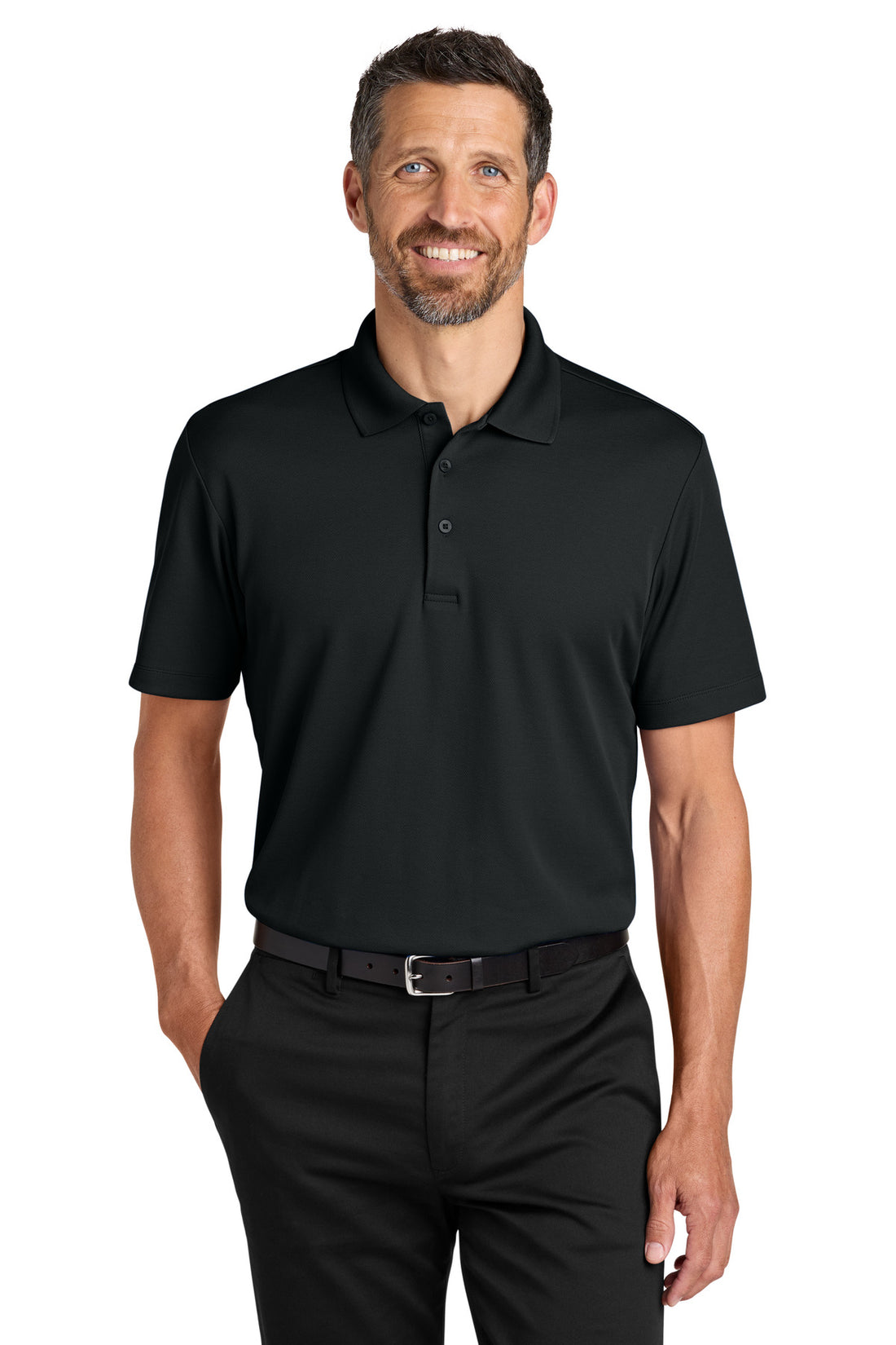 Port Authority® Plaited Pique Polo K620 - Deep Black - 2XL