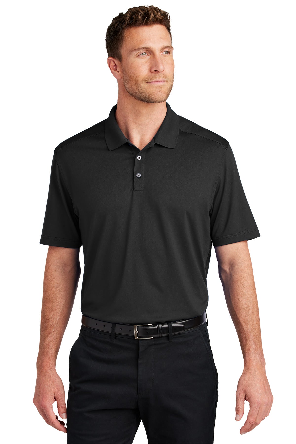 Port Authority® City Stretch Flat Knit Polo K683 - Black - 2XL