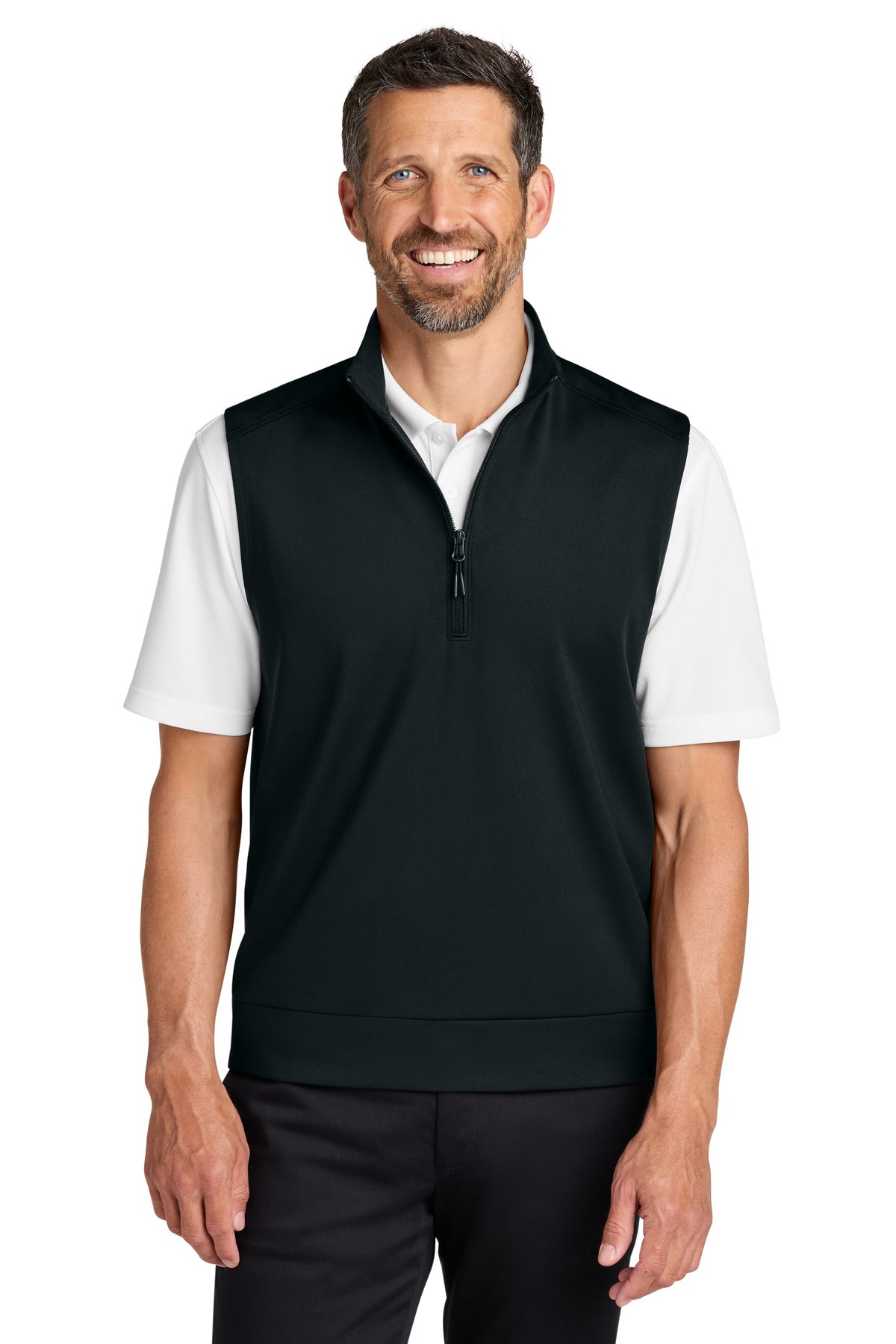 Port Authority® C-FREE® Double Knit 1/4-Zip Vest K880V - Deep Black - 2XL