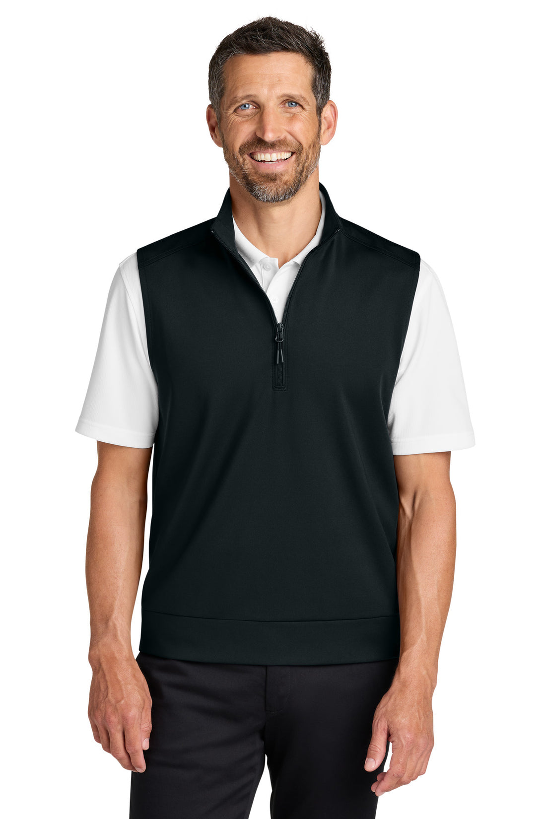 Port Authority® C-FREE® Double Knit 1/4-Zip Vest K880V - Deep Black - 2XL