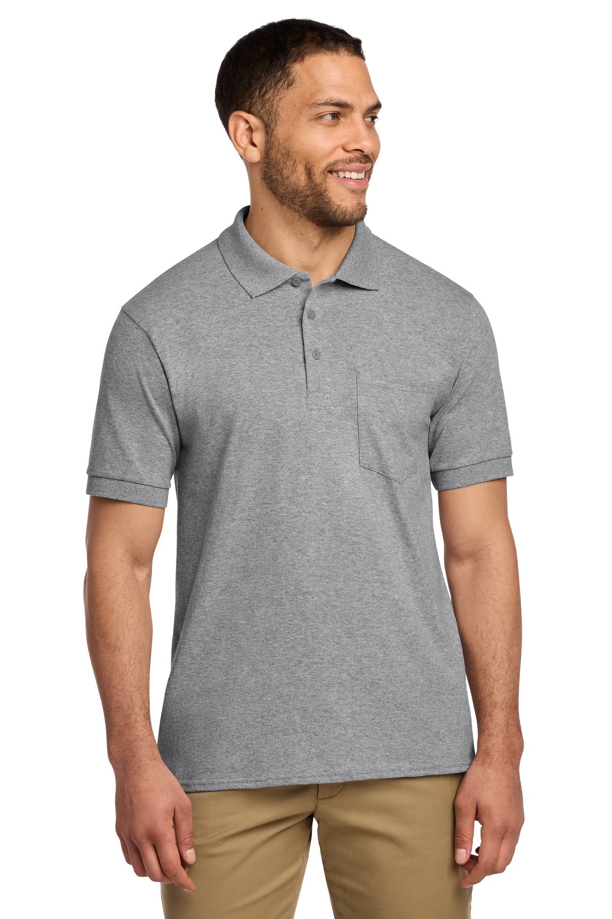 Port & Co® Core Blend Jersey Knit Pocket Polo. KP55P - Athletic Heather - 2XL