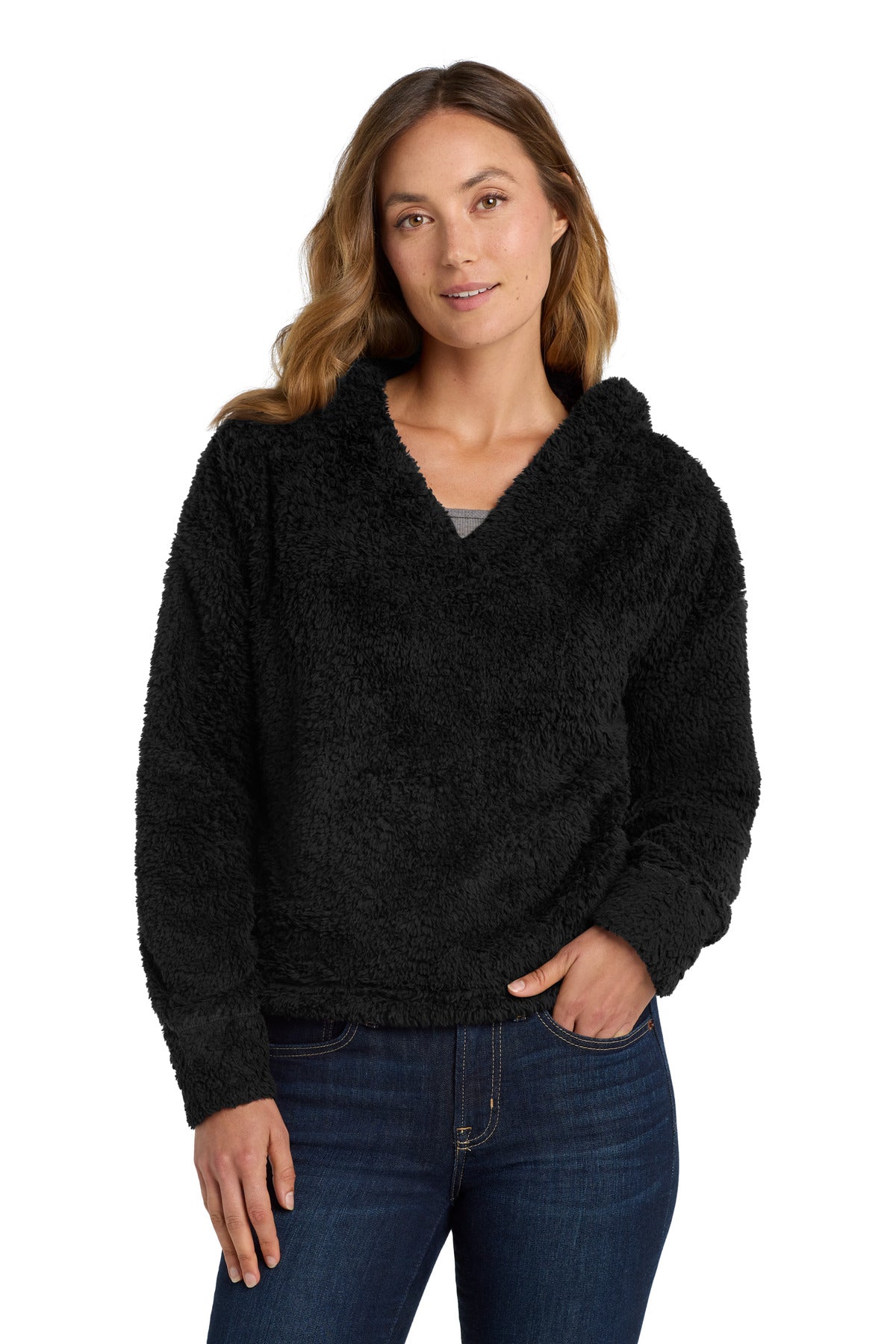 Port Authority ® Women's Cozy Fleece Hoodie. L132 - Black - XS