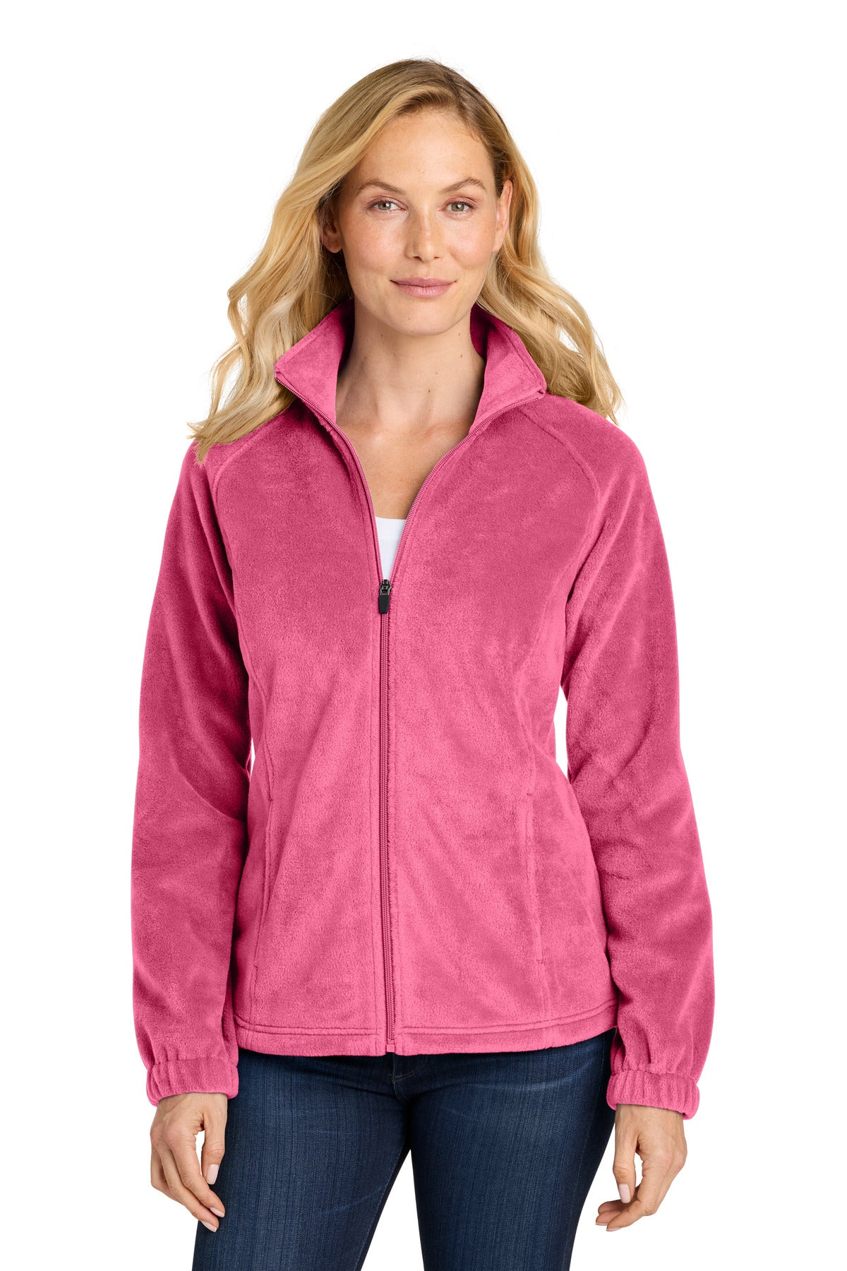 Port Authority® Women's Plush Fleece Full-Zip Jacket L190 - Awareness Pink - 3XL