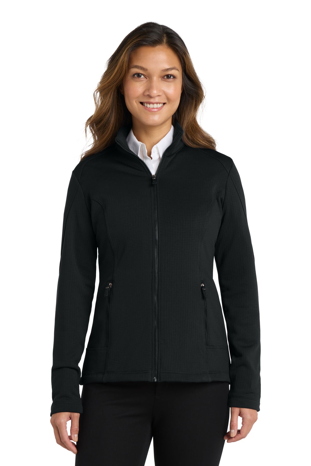 Port Authority ® Women's Grid Fleece Jacket. L239 - Deep Black - XS