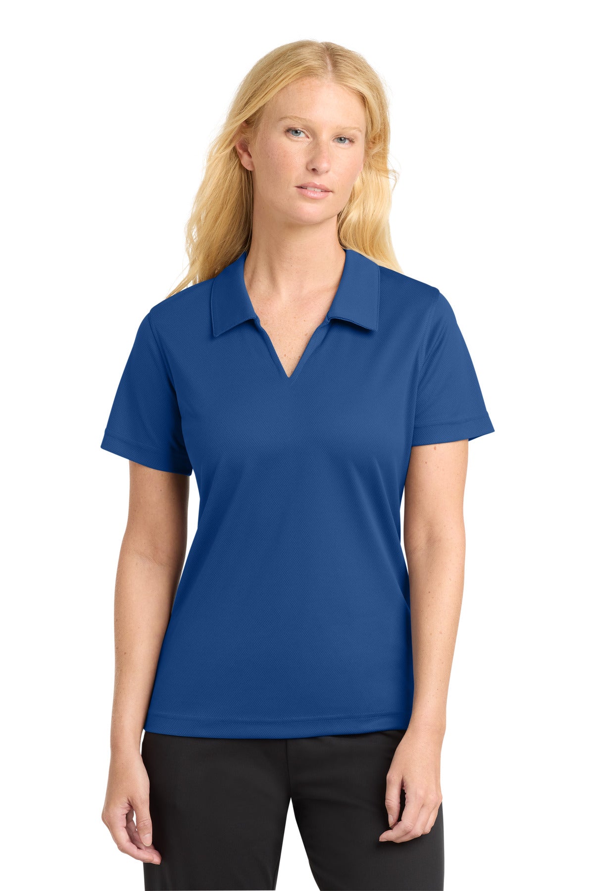 Sport-Tek® Women's Dri-Mesh® V-Neck Polo.  L469