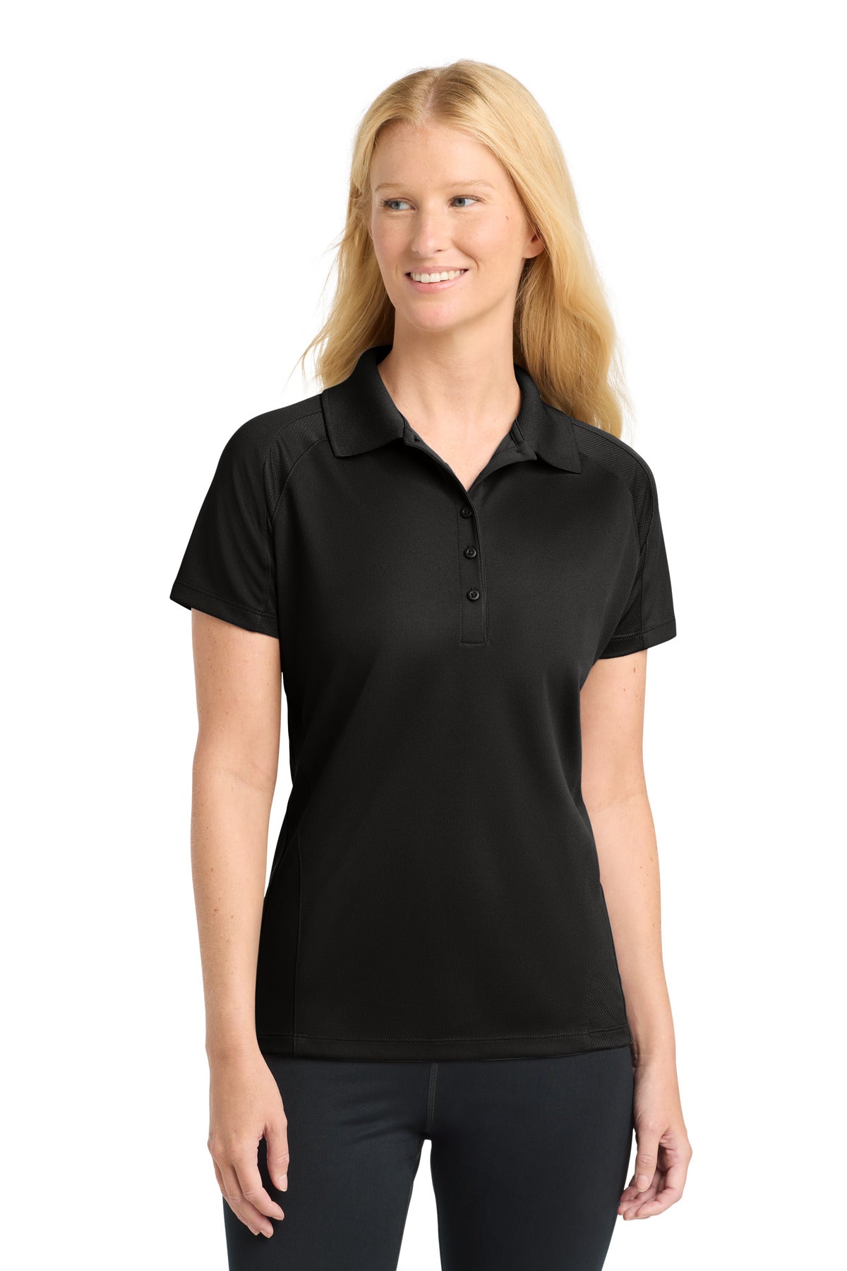 Sport-Tek® Women's Dri-Mesh® Pro Polo. L474 - Black - XS