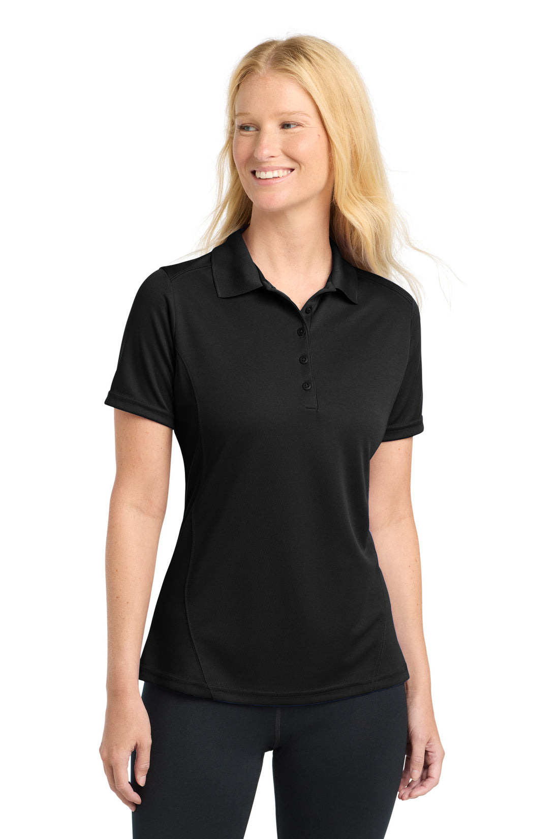 Sport-Tek® Women's Dry Zone® Raglan Accent Polo. L475 - Black - XS