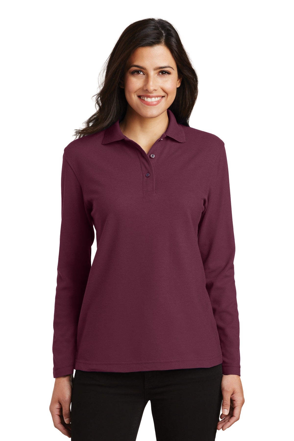 Port Authority® Women's Silk Touch Long Sleeve Polo.  L500LS
