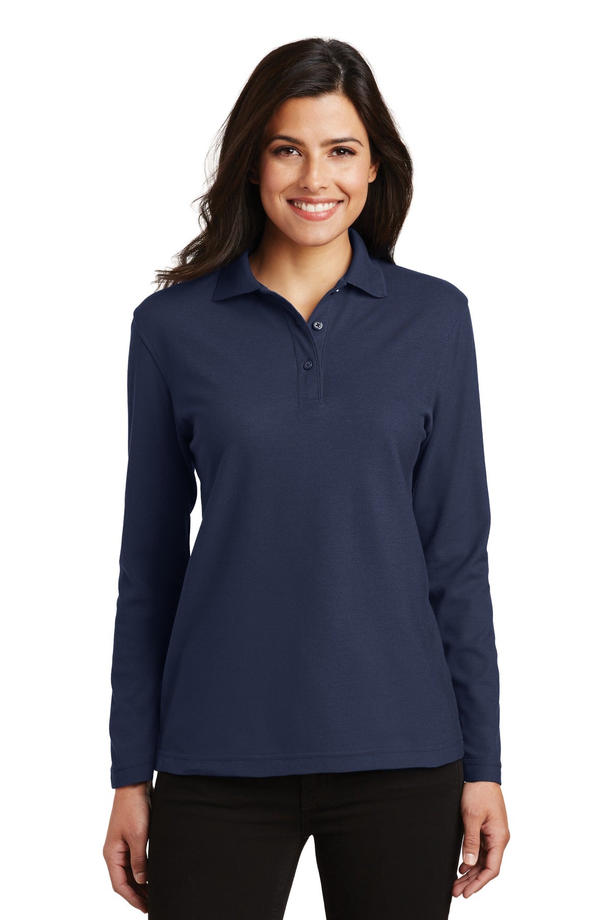 Port Authority® Women's Silk Touch Long Sleeve Polo.  L500LS
