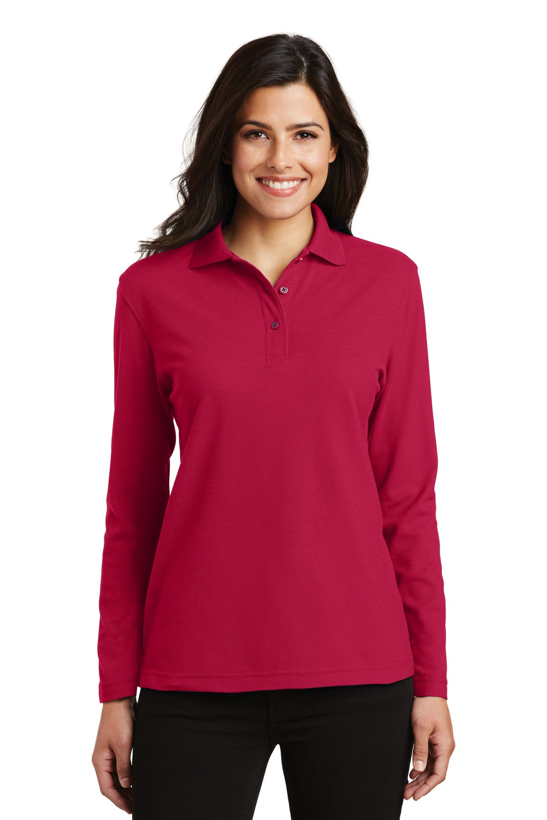 Port Authority® Women's Silk Touch Long Sleeve Polo.  L500LS