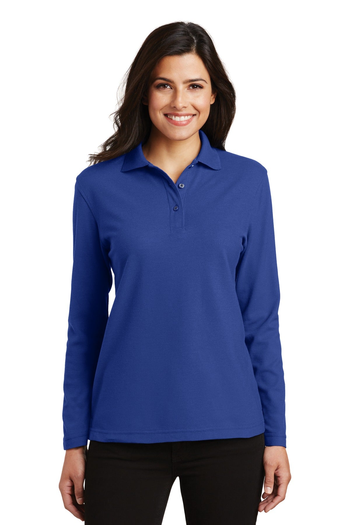 Port Authority® Women's Silk Touch Long Sleeve Polo.  L500LS